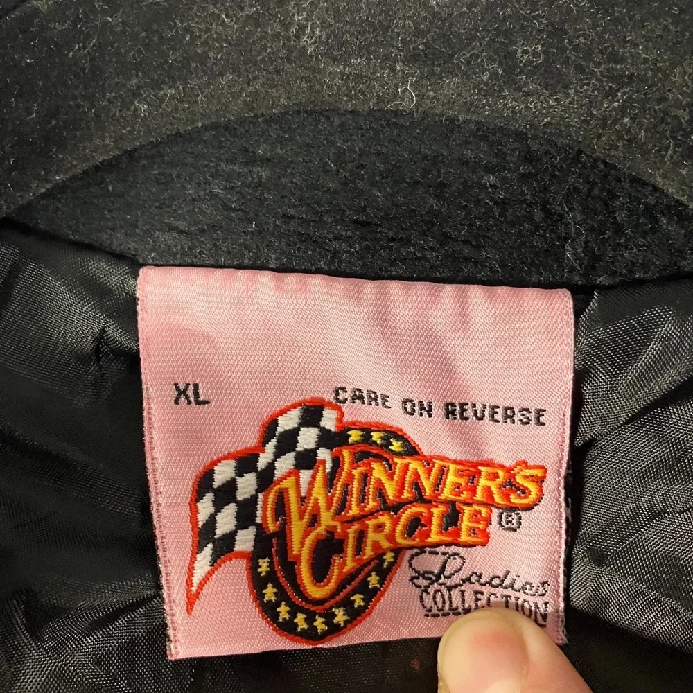 Winners Circle NASCAR Jacket Women's Extra Large Blue Black Racing‎ Embroidered